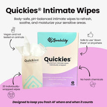 Load image into Gallery viewer, Quickies Intimate Wipes - Peaches and Pearls Eureka