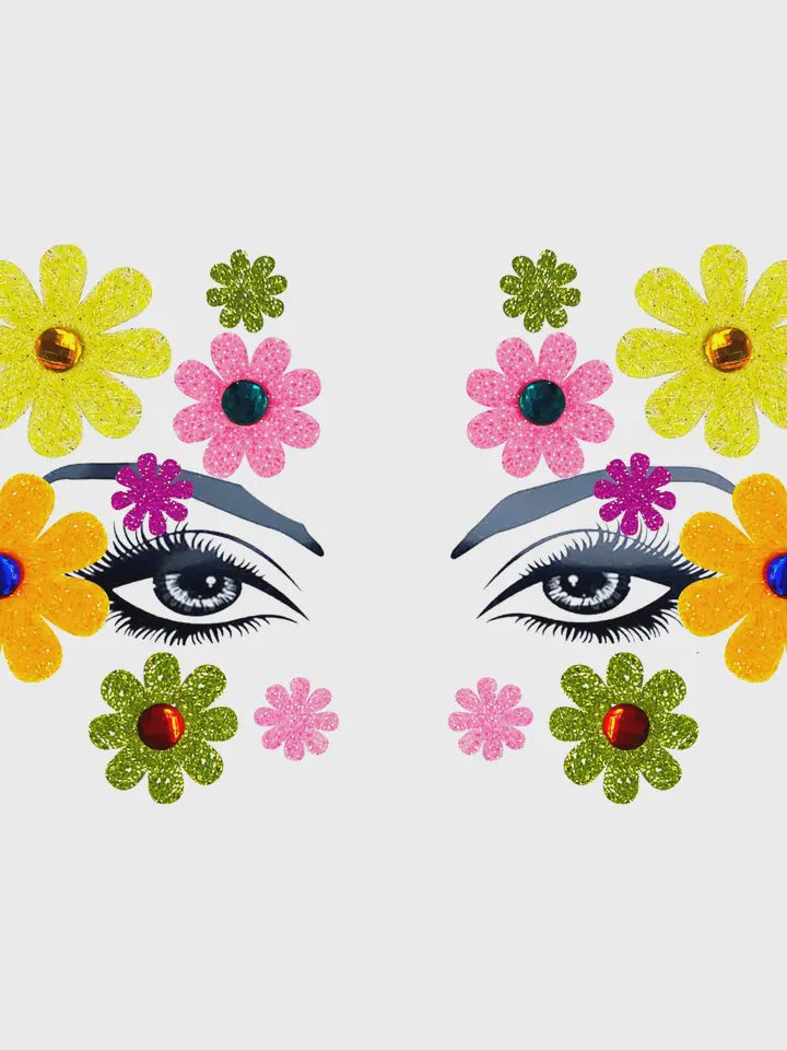 Carnival Glitter Neon Face Sticker