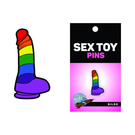 Wood Rocket Rainbow Dildo Pin