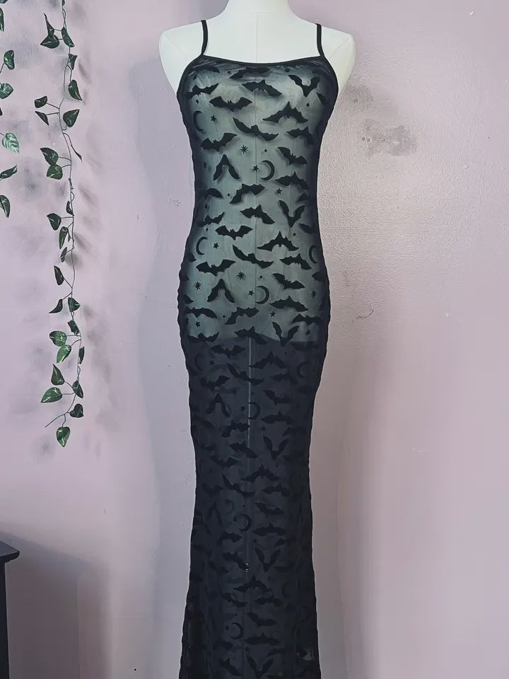 Velvet Flocked Maxi Dress