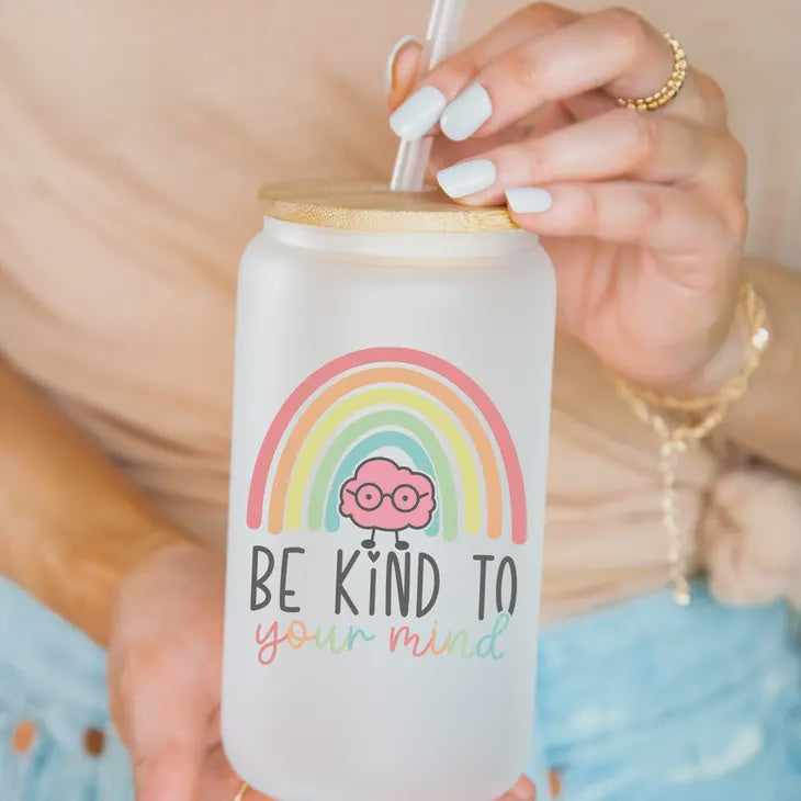 MH Cup - Funny Mental Health Merch - Glass Cup