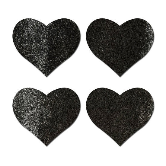 Pastease Petite Hearts 4pc - Black