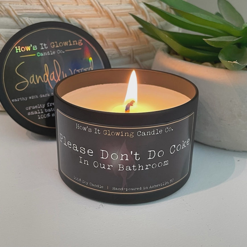 Please Don't Do Coke in Our Bathroom | Funny Soy Candle