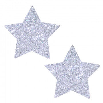 Neva Nude - Silver Pixie Dust Glitter Star Nights Pasties