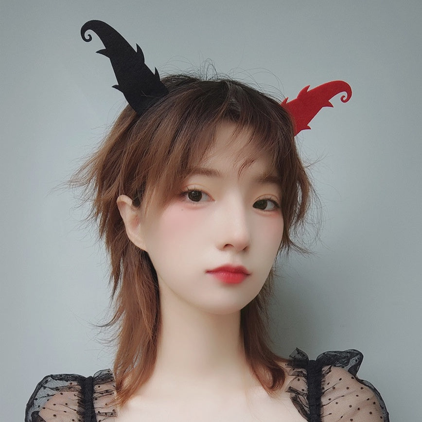 Two Tone Red and Black Elf Headband