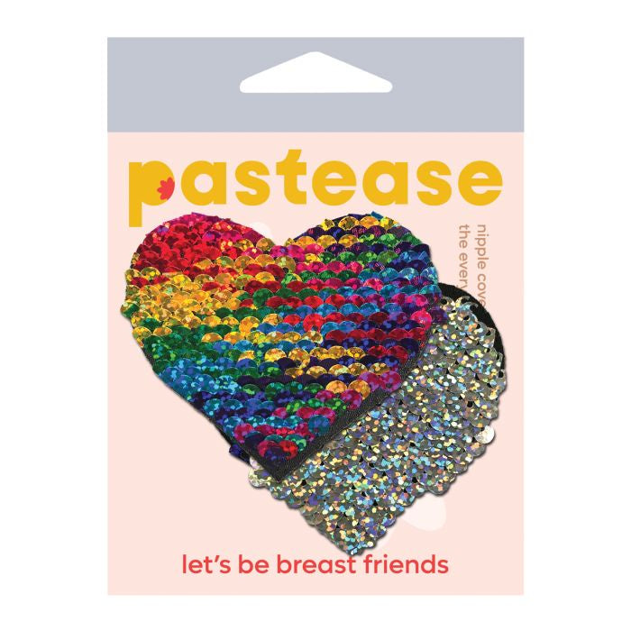 Pastease Color Changing Flip Sequins Heart - Rainbow O/S