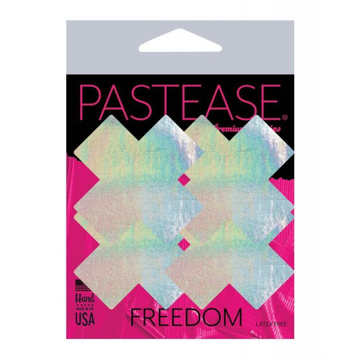 Pastease Premium Petites Holographic Plus X - Silver O/S Pack of 2 Pair