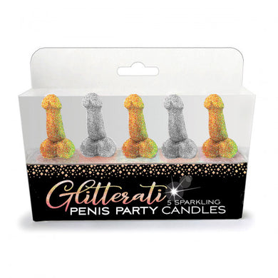 Glitterati Penis Party Candles - Pack of 5 - Peaches and Pearls Eureka