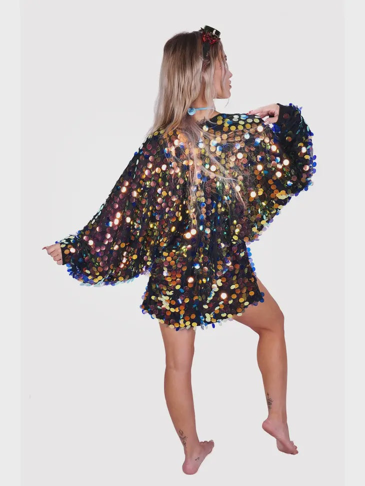 Multicolored Sequin Cloak