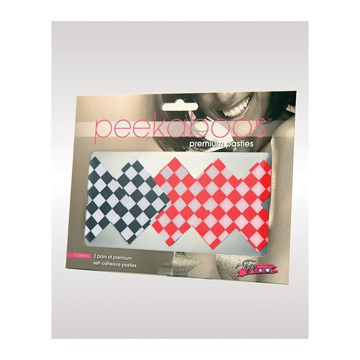 Peekaboos Off the Wall Pasties - 2 Pairs 1 Blk/1 Red
