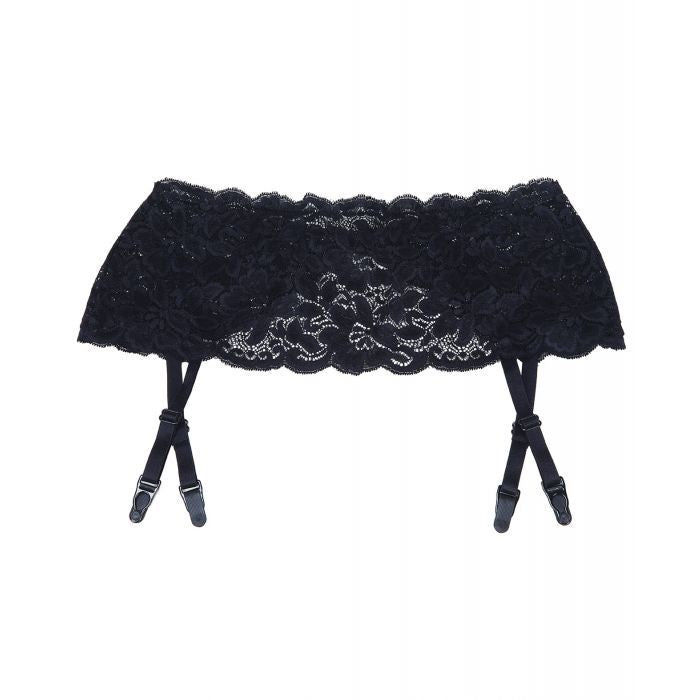 Stretch Lace Garter Belt Black O/S
