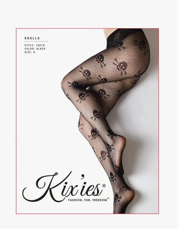Halloween Fishnet Skulls Black