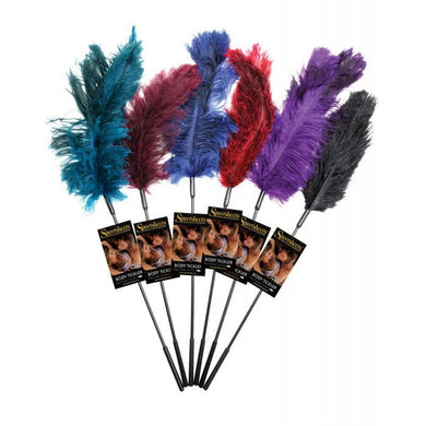 Sportsheets Ostrich Feather Ticklers - 6 Asst. Colors - Peaches and Pearls Eureka