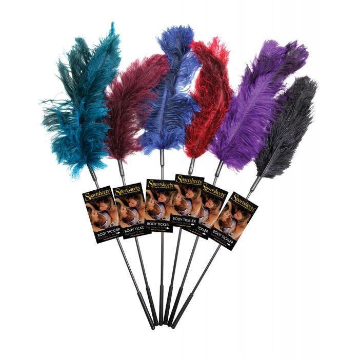 Sportsheets Ostrich Feather Ticklers - 6 Asst. Colors