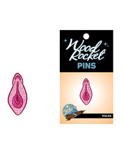 Load image into Gallery viewer, Wood Rocket Vulva Pin - Peaches and Pearls Eureka
