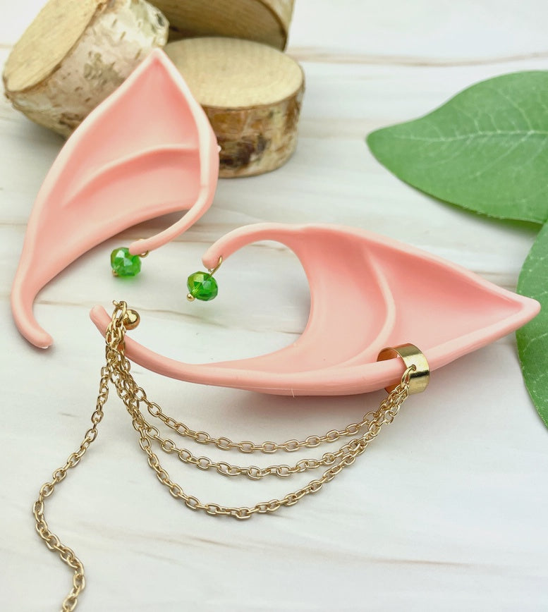 Latex Elf Ears with Gold Cuff