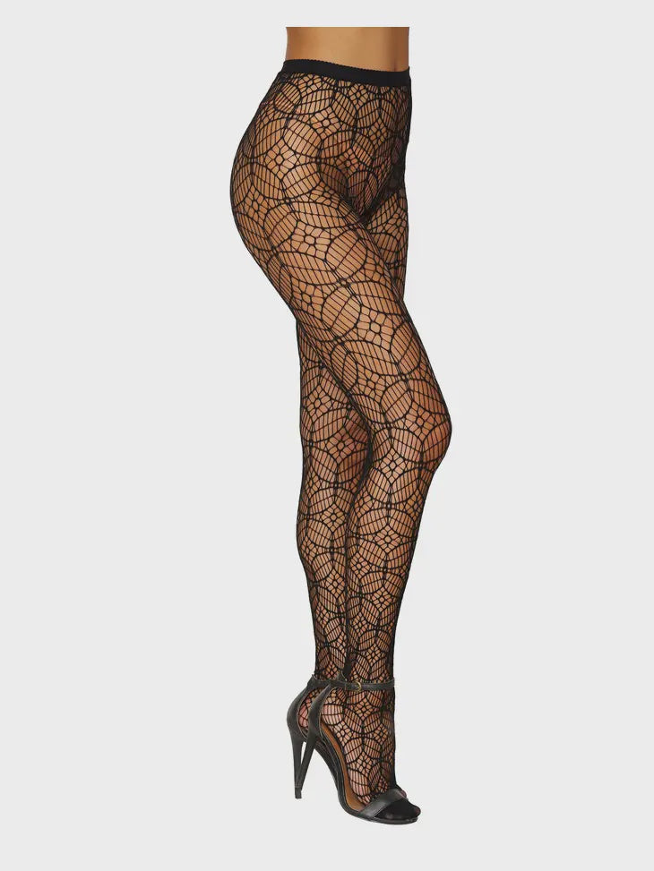 Abstract Knitted Strappy Pantyhose