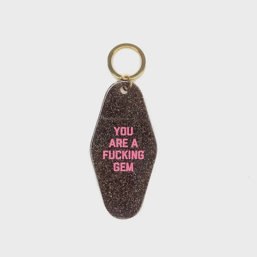 Glitter Fucking Gem Motel Keytag - Peaches and Pearls Eureka
