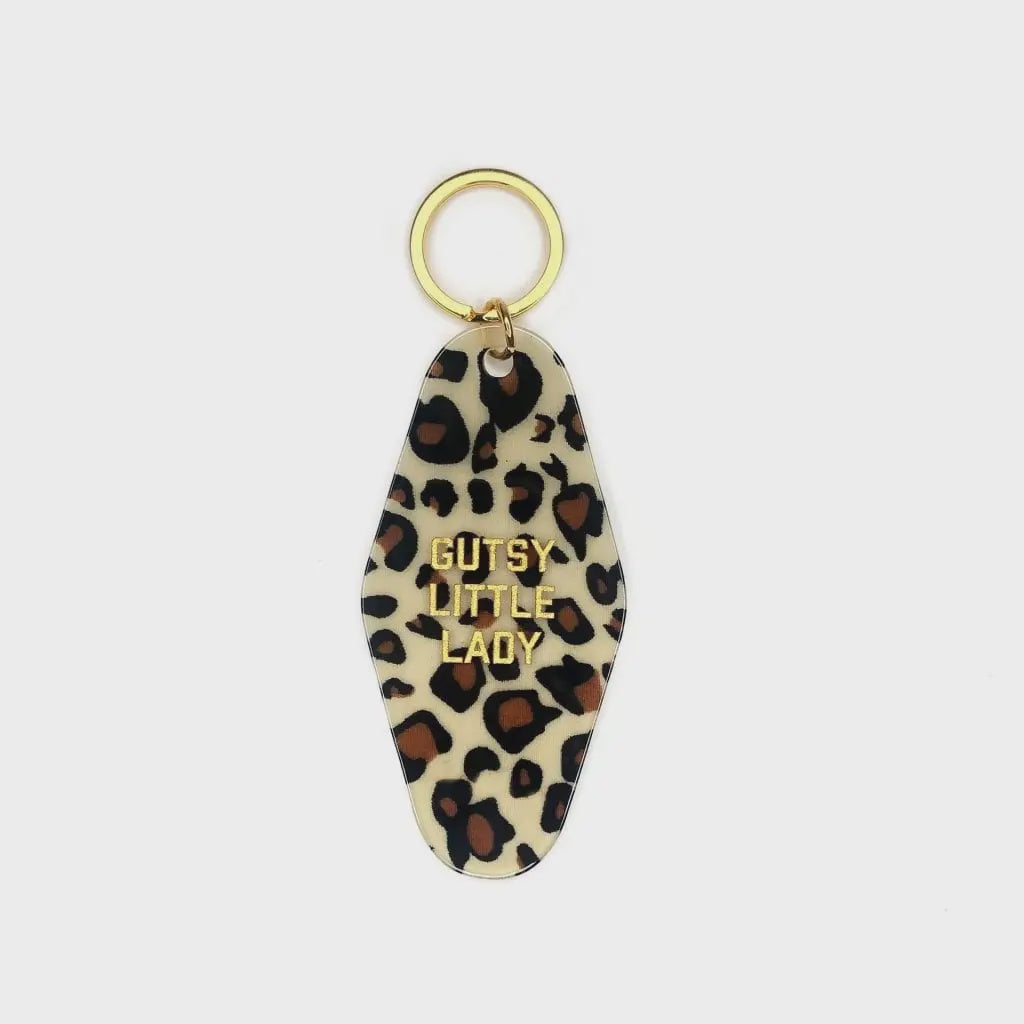 Leopard Gutsy Little Motel Keytag - Peaches and Pearls Eureka