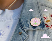 Load image into Gallery viewer, Proud Feminist Pin - Peaches and Pearls Eureka

