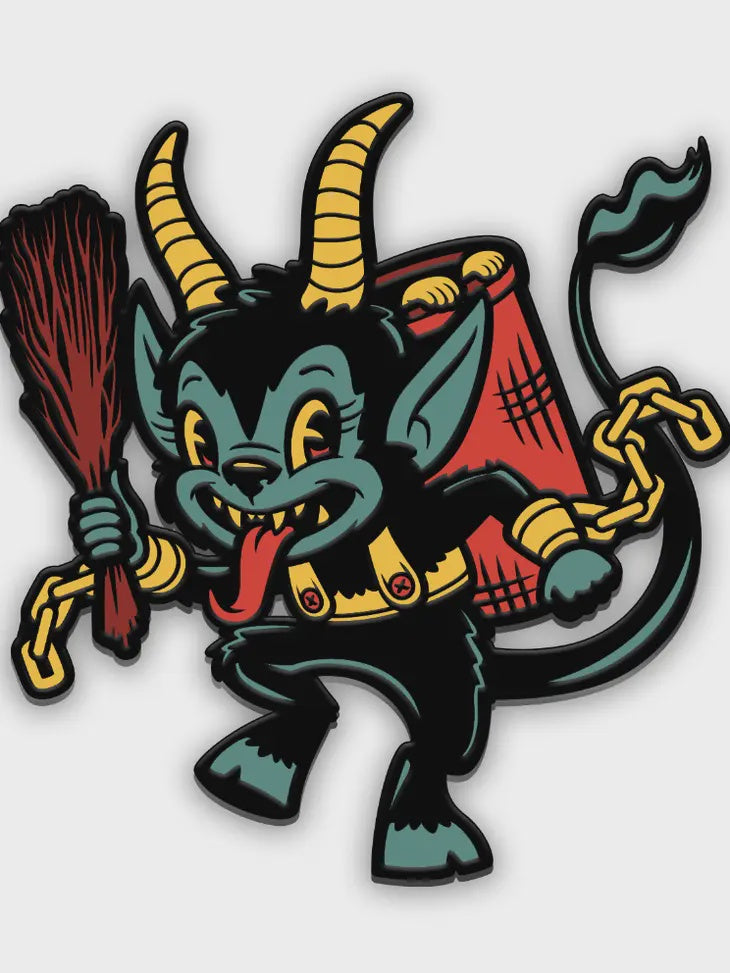 Krampus Enamel Pin - Peaches and Pearls Eureka