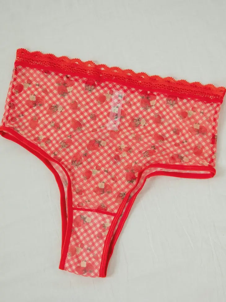 Strawberry Jam Printed High Waist Undies - Peaches and Pearls Eureka