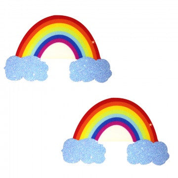 Neva Nude - Rainbow Glitter Cloud Pasties OS